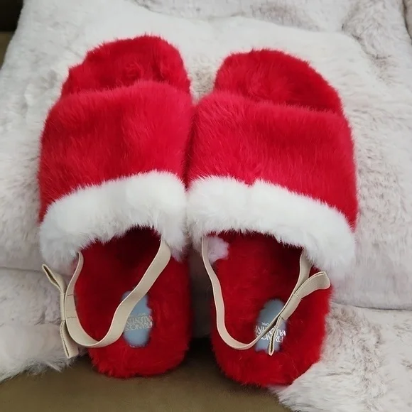New Francis Valentine New York Red and White Slippers-Size 10 - Picture 1 of 5